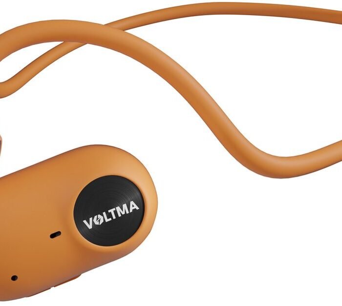 Voltma® Active Beats: Open Ear Hoofdtelefoon met Air Conduction, Bluetooth 5.3 Sport Headset, Koptelefoon IPX45 Waterdicht, 6 Uur Speeltijd, Snelladen, Open Ear Comfort Draadloze Oortjes voor Sport en Fitness, compatibel met Android, iOs (oranje)