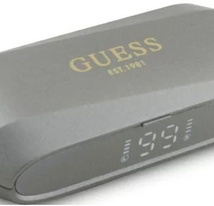 Guess - Bluetooth Headphones / Oordopjes TWS + Charging Dock - Metallic Printed Logo - Taupe