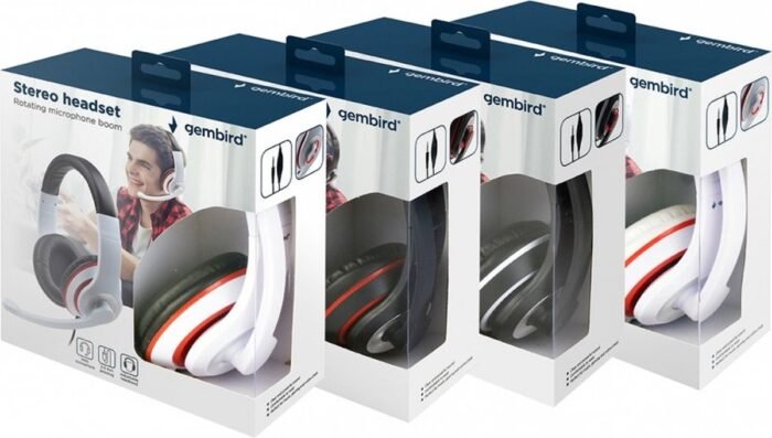 Gembird stereo headset met microfoon wit