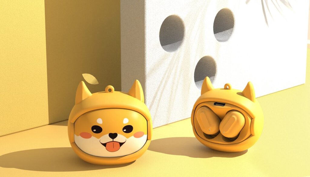 Volkano Face Change Yellow Dog TWS Oordopjes Draadloos – Speels Design en Superieur Geluid - Draadloze oordopjes | earpods met Oplaadcase