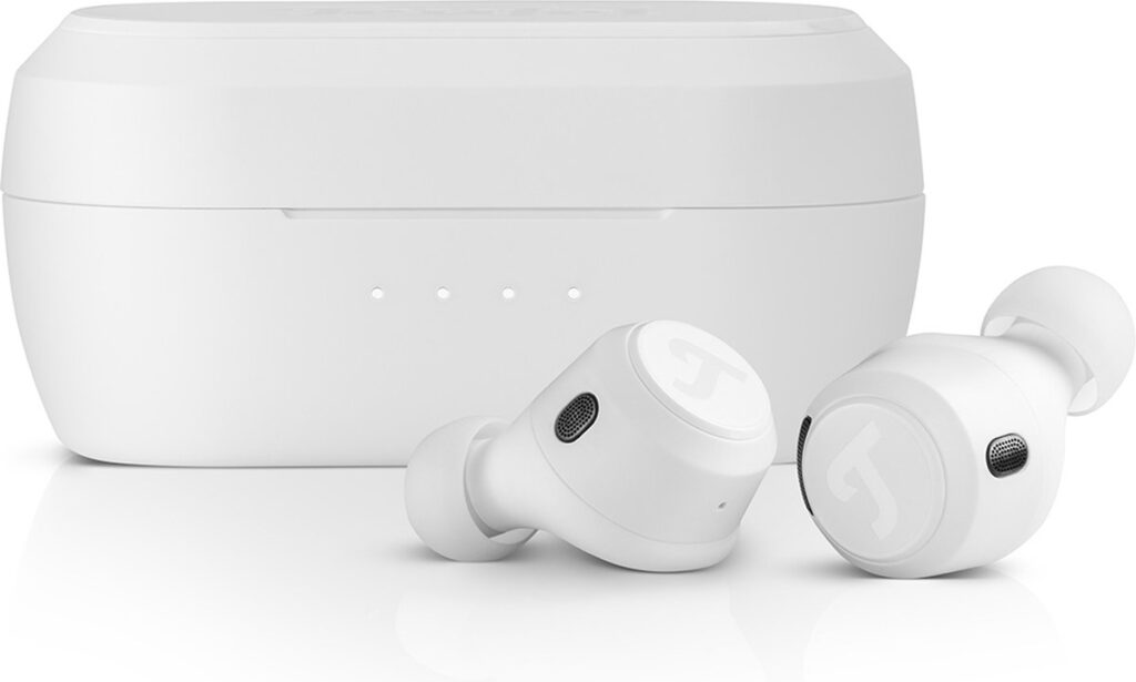 Teufel REAL BLUE TWS 3 - Draadloze oortjes met hybride Active Noise Cancelling - Bluetooth 5.3 met AAC - Spatwaterbescherming IPX4 - Oplaadcase - pure white