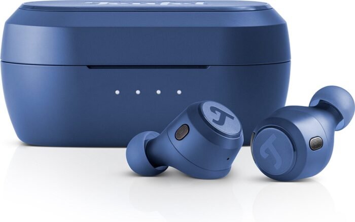 Teufel REAL BLUE TWS 3 - Draadloze oortjes met hybride Active Noise Cancelling - Bluetooth 5.3 met AAC - Spatwaterbescherming IPX4 - Oplaadcase - steel blue