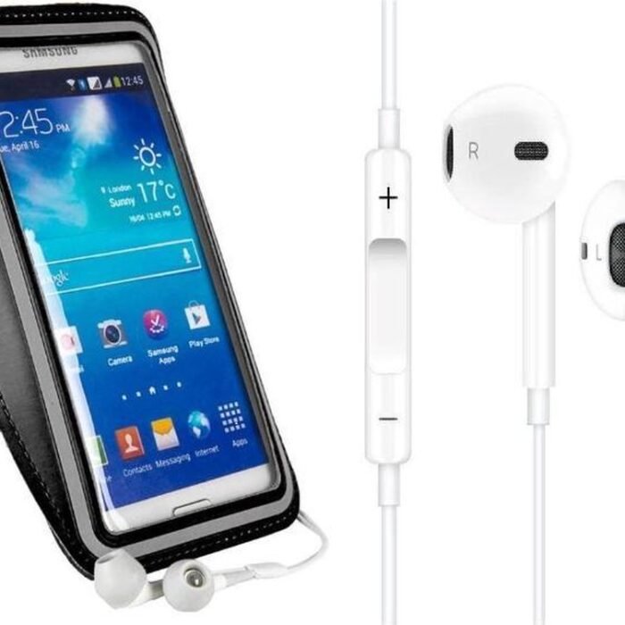 DrPhone SPO1 – Reflecterende Sportarmband L 5.8 inch - USB-C Oordopjes – Microfoon – TYPE-C Oordoppen