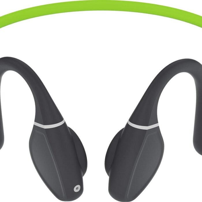 Creative Outlier Free+ Bone Conduction hoofdtelefoon - verstelbare transducers, IPX5 las- en spatbescherming, tot 10 uur batterijduur (grijs en limoengroen)