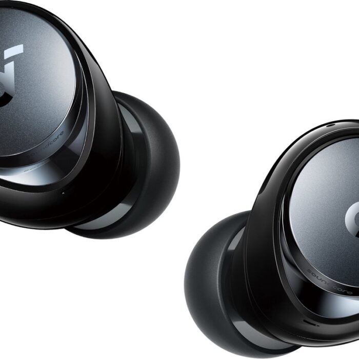 Soundcore by Anker Space A40 Adaptief Actief Ruisonderdrukkende Draadloze Oordopjes , 50H Totale speeltijd, 10H Single Charge speeltijd, LDAC Hi-Res Sound, Comfortabele pasvorm, 6 microfoons, Draadloos Opladen, Snel Opladen