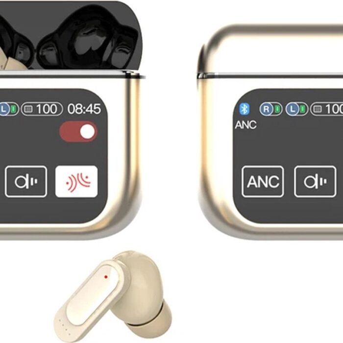 Otiume Draadloze Oordopjes - LCD Scherm Bluetooth Oortjes Wireless Earbuds Touchscreen Earphones - Goud