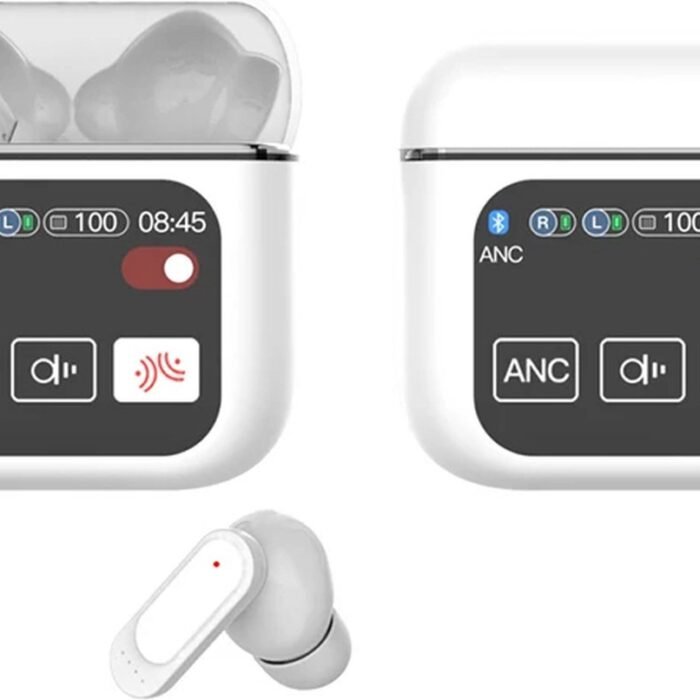Otiume Draadloze Oordopjes - LCD Scherm Bluetooth Oortjes Wireless Earbuds Touchscreen Earphones - Wit