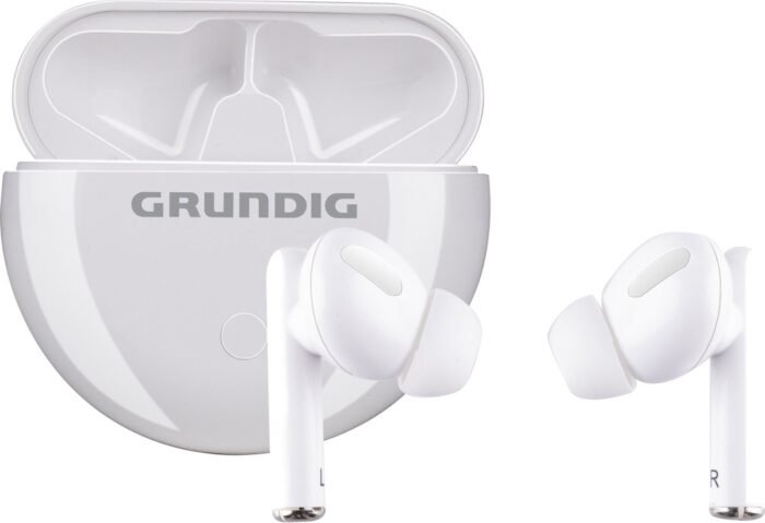 Grundig Draadloze Bluetooth Oordopjes - True Wireless Sport Oortjes Draadloos - Earbuds met Tot 9 uur speeltijd - USB-C Snelladen - Comfortabele Pasvorm - Wit