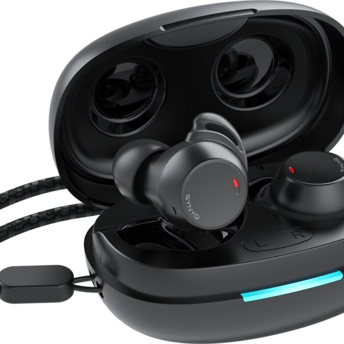 Synyq Aria Buds - Draadloze Oordopjes - Sport Oortjes - Hardloop Oortjes - Bluetooth oordopjes - Oortjes draadloos - Zwart - vaderdag cadeau