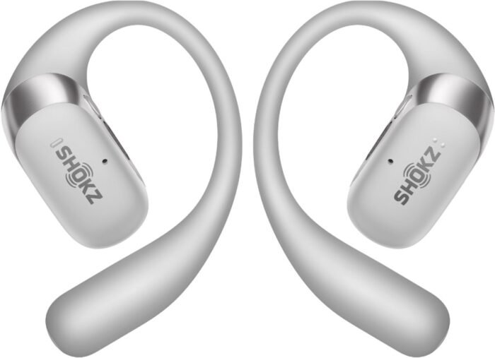 Shokz OpenFit 2+ - Open-ear – Sporthoofdtelefoon – Draadloze Oordopjes – Dolby audio – Grijs