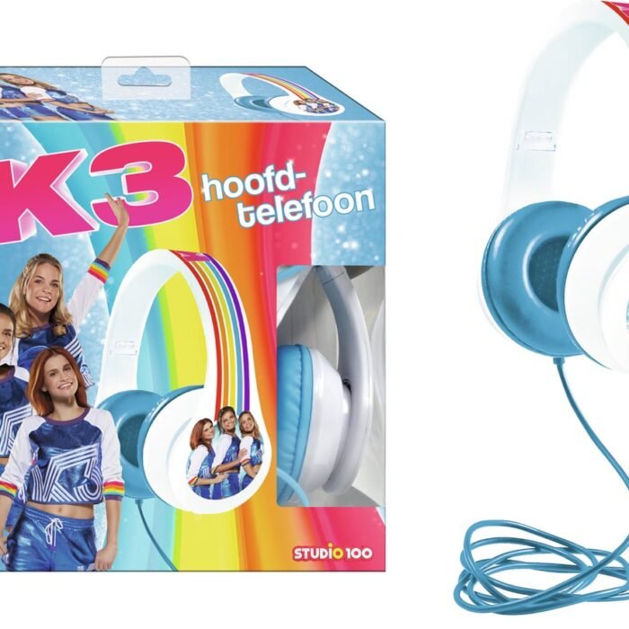 K3 koptelefoon - regenboog - met kabel