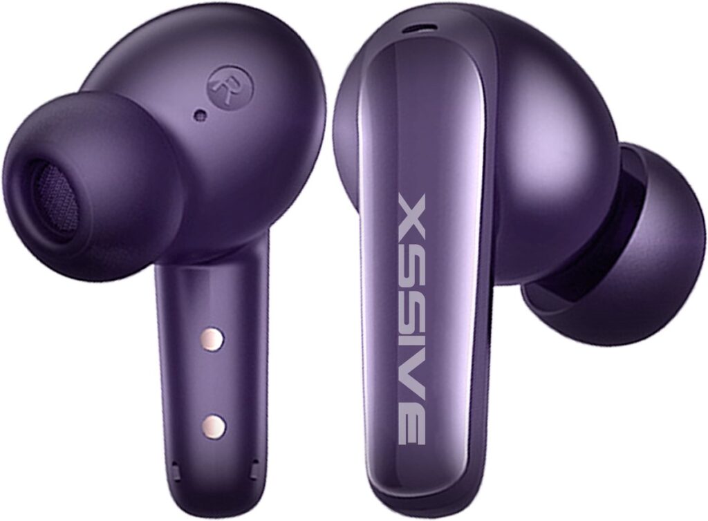 Xssive TWS13 Oortjes Draadloos Paars - Draadloze Bluetooth Oordopjes met Noise Cancelling - In-Ear Earbuds met Microfoon - Lange Batterijduur