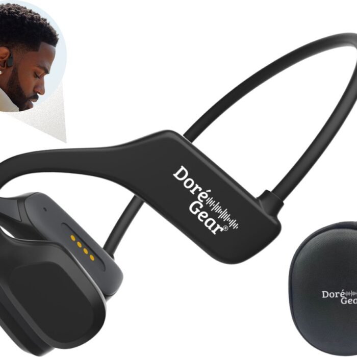 DoréGear® Audio - Bone Conduction Headphone - Draadloze Open Ear Sport Oortjes - Waterdicht - Bluetooth En MP3 (16GB) - Waterdichte Koptelefoon - Inclusief Case