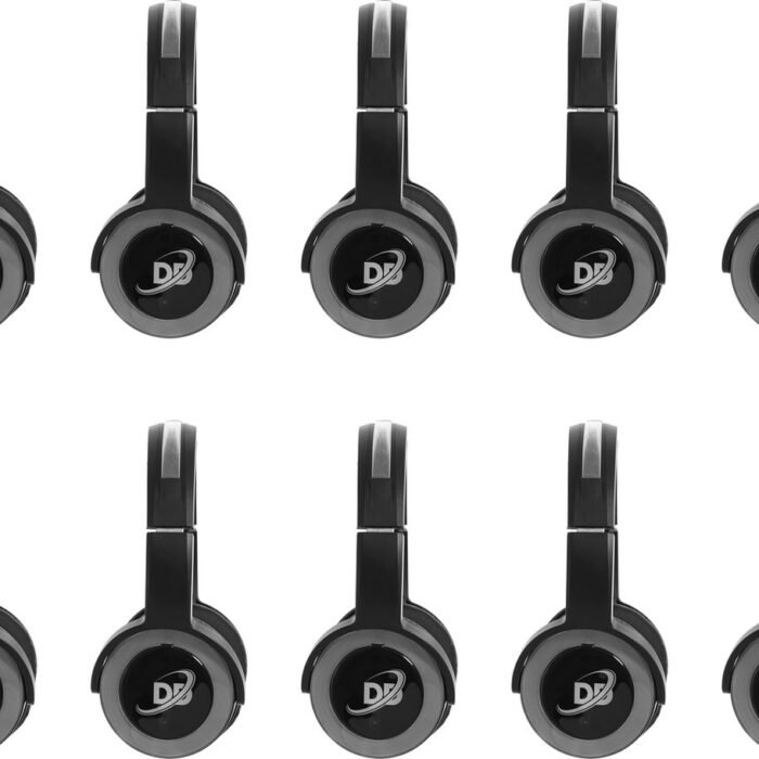 Set met 10 HD oplaadbare HiFi Silent Disco Headsets en T70 zender| Dolly Digital©