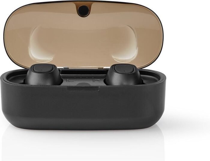 Nedis Volledig Draadloze Oordopjes - Bluetooth - Maximale batterijduur: 5 uur - Drukbediening - Charging case - Draadloze oplaadcase - Ingebouwde microfoon - Ondersteuning voor spraakbesturing - Zwart