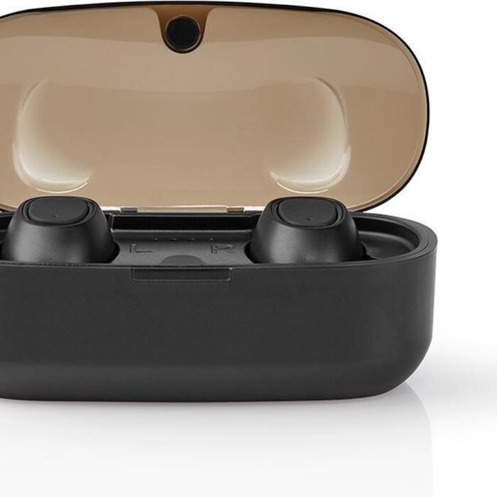Nedis Volledig Draadloze Oordopjes - Bluetooth - Maximale batterijduur: 5 uur - Drukbediening - Charging case - Draadloze oplaadcase - Ingebouwde microfoon - Ondersteuning voor spraakbesturing - Zwart