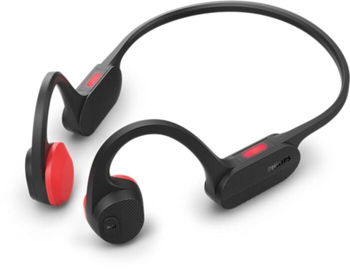 Philips TAA5608 GO Series - Draadloze Open-ear Sportkoptelefoon - Bone Conduction - IP66 - Zwart/Rood