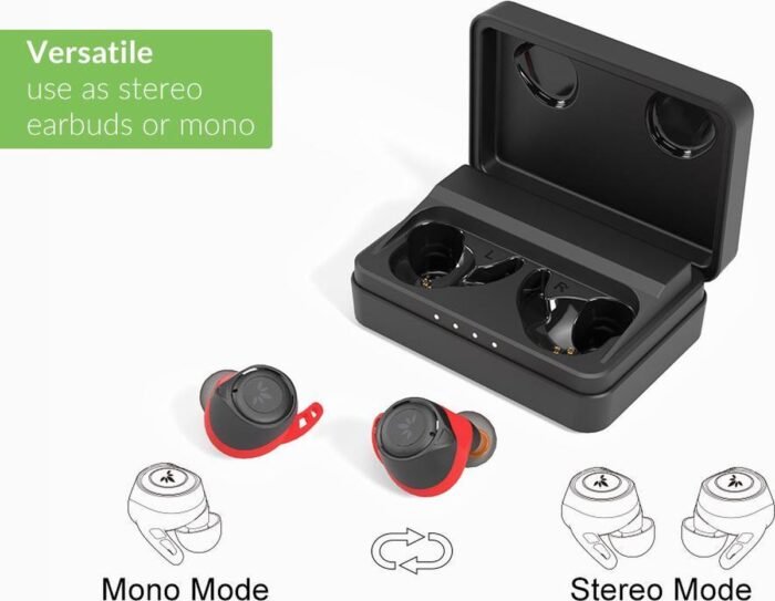 Avantree - TWS106 120 uur IPX7 Waterbestendig Sport True Wirelss Bluetooth 5.0-oordopjes voor hardlopen, aptX HiFi-muziekhoofdtelefoon met microfoon, Secure Fit-oortelefoon met oorvin voor gymtraining