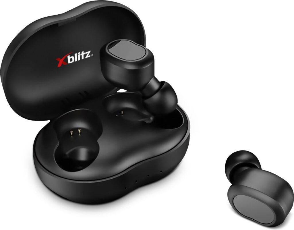 Draadloze oordopjes. Origineel Xblitz UNI PRO 3 draadloze in-ear- oortelefoon. Bluetooth 5.0 Wireless Stereo Oplader met een powerbank voor stroomvoorziening. Extra sterk Bass. Sinterklaas, Kers