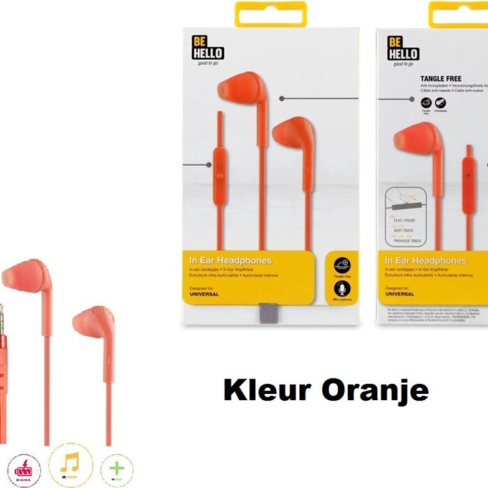 BeHello Oordopjes met afstandsbediening 3.5mm - Rood
