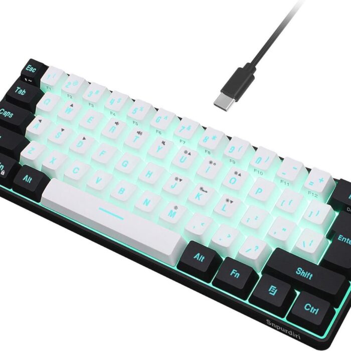 Compact 60% RGB Gamingtoetsenbord met Mechanisch Gevoel - Draagbaar Mini-toetsenbord voor PC, Mac, en Gaming