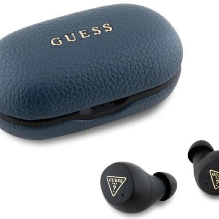 Guess - Grained Classic Logo - Bluetooth Headphones / Oordopjes - TWS + Docking Station - Blauw