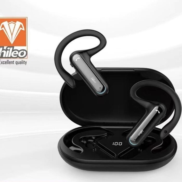 hileo hi90 - Draadloze Oordopjes met Oplaadcase – Zwart - Sport - Open-Earbuds - Bluetooth V5.2 oordopjes – Draadloze oortjes – Geschikt voor IOS/Android