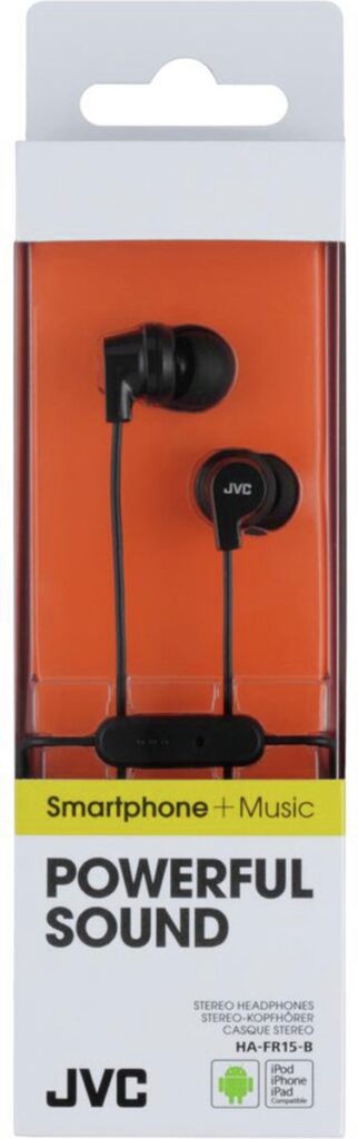 JVC HA-FR15-B-EF - In-ear hoofdtelefoon met afstandsbediening en microfoon - Zwart