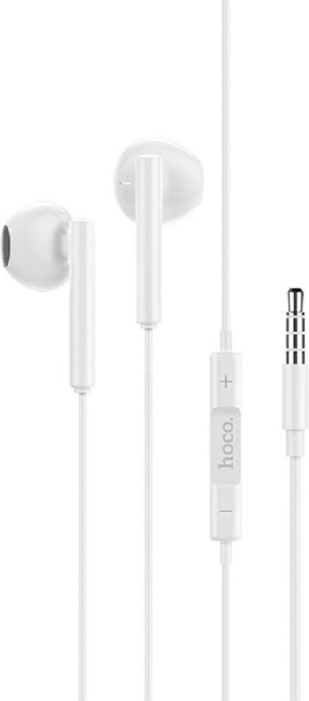 HOCO M64 Melodious - 3,5mm Audio-Jack Oortjes met Microfoon - 120cm - Wit