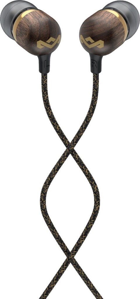 House of Marley Smile Jamaica Oortjes met draad - Bedrade Oordopjes - Met Microfoon en 1knopsbediening - Eco Friendly Design - 9MM Drivers - Knoopvrije Kabel - Bruin/Goud