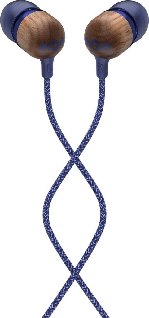 House of Marley Smile Jamaica denim oortjes met draad - oordopjes met microfoon en 1knopsbediening