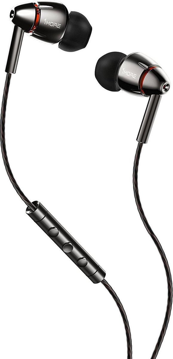 1More E1010 hoofdtelefoon/headset In-ear 3,5mm-connector Zwart, Rood