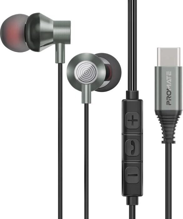 ProMate® Silken-C - In-Ear USB-C Wired Earphones - Ergonomisch Ontwerp - Metalen Behuizing - In-Line Controls - Kristalheldere Gesprekken - Diepe Basrespons - Voor Tablets en Smartphones - Hoogwaardige Geluidskwaliteit