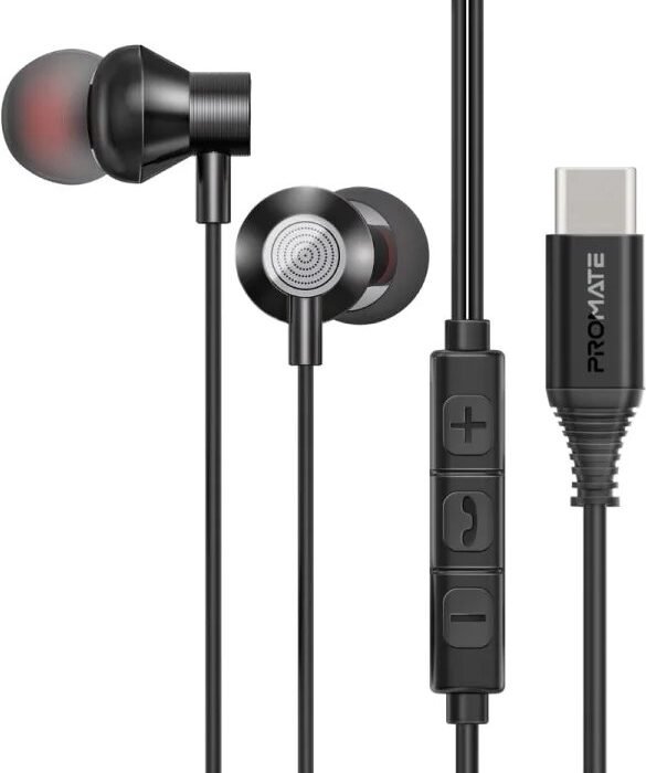 ProMate® Silken-C - In-Ear USB-C Wired Earphones - Ergonomisch Ontwerp - Metalen Behuizing - In-Line Controls - Kristalheldere Gesprekken - Diepe Basrespons - Voor Tablets en Smartphones - Hoogwaardige Geluidskwaliteit
