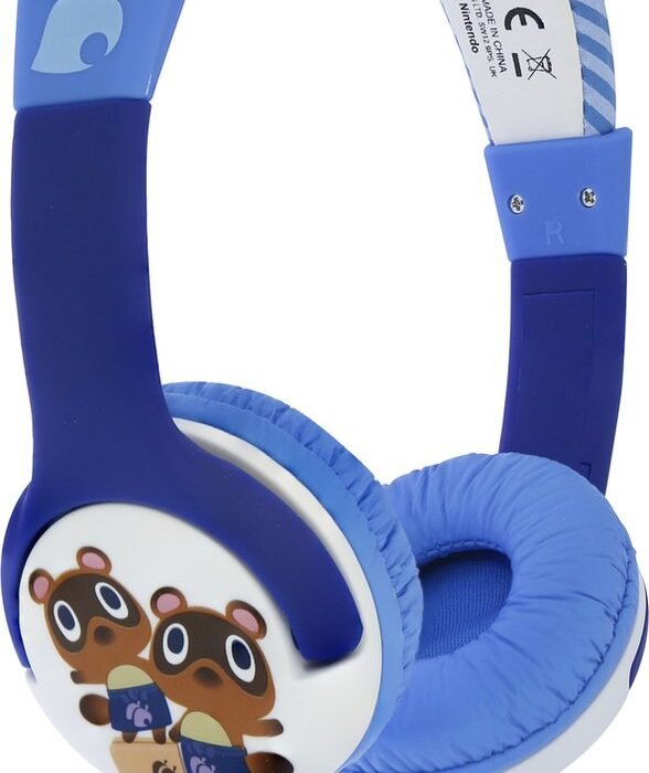 Animal Crossing - kinderkoptelefoon - volumebegrenzing - verstelbaar - comfortabel (blauw)
