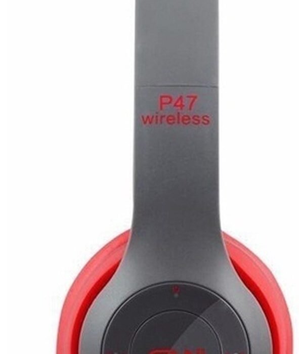 Bluetooth Headset/ Wireless Headphone P47 5.0 + EDR TF card/FM Stereo Radio MP3 player kleur Rood