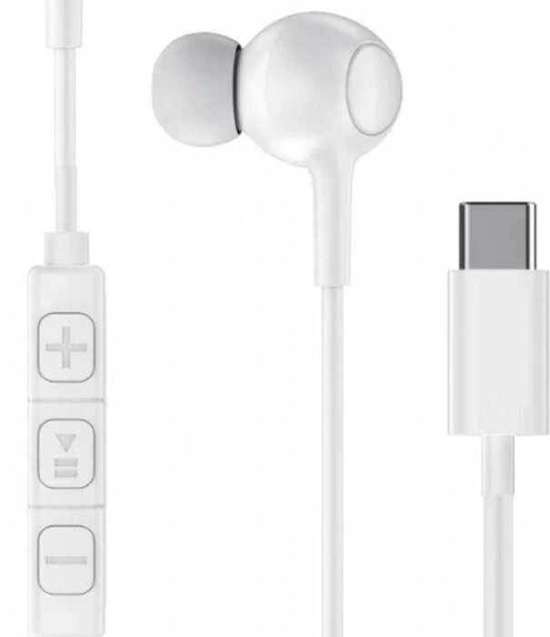 Oortjes met Draad - USB-C Aansluiting - In-Ear Oordopjes met Draad - Bedrade Oortjes - Oortjes met Draad en Microfoon - Wit