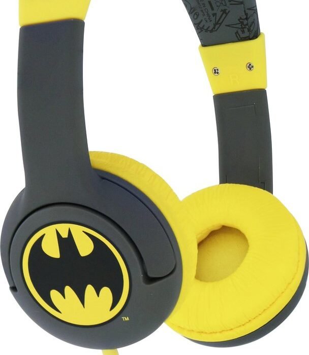 Batman - kinder koptelefoon - volumebegrenzing - verstelbaar - comfortabel (zwart/geel)
