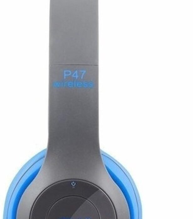 Bluetooth Headset/ Wireless Headphone P47 5.0 + EDR TF card/FM Stereo Radio MP3 player kleur Blauw