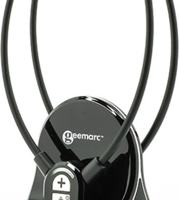 GEEMARC CL7370 Opti Draadloze TV-HEADSET TV-LUISTERSET met 125 dB VERSTERKING en optische digitale verbinding (Toslink) – Duo set