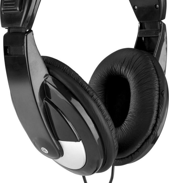 Koptelefoon - SkyTec SH120 hoofdtelefoon voor DJ, instrumenten, muziek, etc. met 2 meter kabel - Zwart
