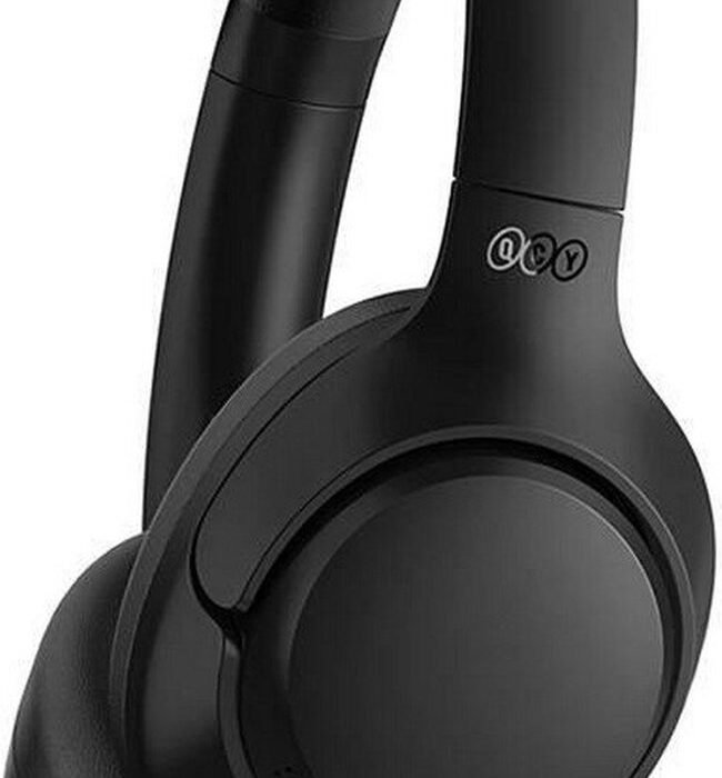 QCY H3 (Zwart) - Draadloze Noise Cancelling koptelefoon - 60u Speeltijd, Lichtgewicht, met Microfoon, Diepe Bas voor Thuis, kantoor, Gaming, Smartphone, PC, enz.