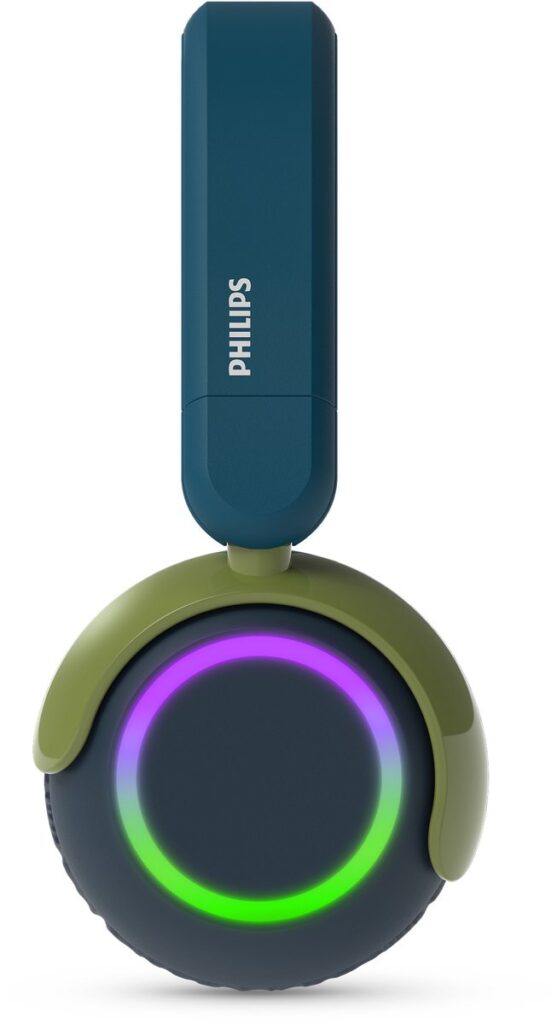 PHILIPS TAK4200CT 4200-serie On Ear draadloze opvouwbare hoofdtelefoon voor kinderen - 45 uur afspeeltijd, beperkt volume, Audio delen, laadkabel meegeleverd - Ambiant verlichting - Kristalgroen