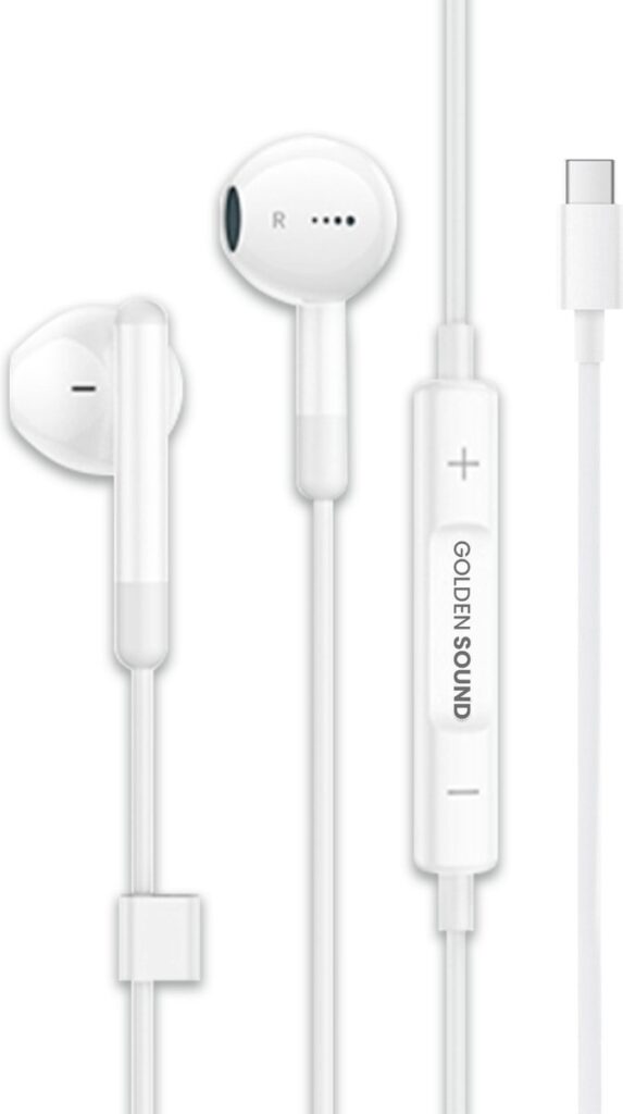 Golden Sound bedrade oordopjes - Oordopjes met draad en microfoon - USB-C aansluiting