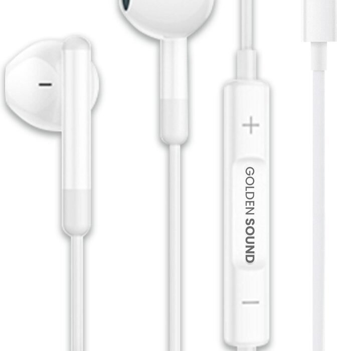 Golden Sound bedrade oordopjes - Oordopjes met draad en microfoon - USB-C aansluiting