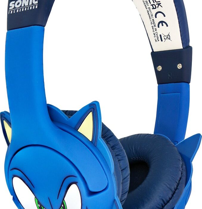 Sonic the Hedgehog - kinderkoptelefoon - met oortjes - volumebegrenzing - verstelbaar