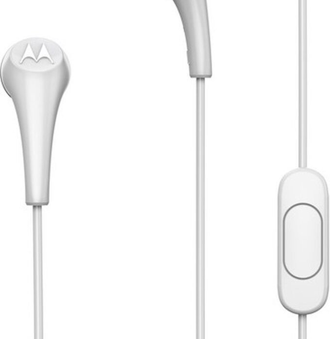 Motorola Sound In-Ear Oordopjes - 2-S - Wit - Noise Isolation - Comfortabele en Lichtgewicht Pasvorm - Oordopjes met Draad - In-Line Microfoon - Handsfree Bellen