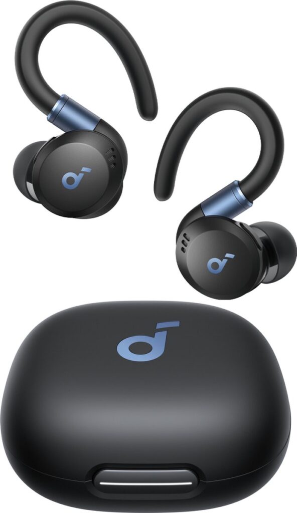 soundcore by Anker Sport X20 Draadloze Oordopjes Zwart - Earbuds - Active Noise Cancelling, Multipoint Connection, 48 uur accuduur, Bluetooth 5.3, IP68 waterbestendig, verstelbare oorhaken
