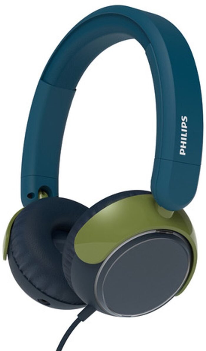 PHILIPS TAK2000CT hoofdtelefoon voor kinderen - bedraad - beperkt volume, Audio delen, 3,5 mm- én USB-C aansluiting- kabel meegeleverd - Kristalgroen