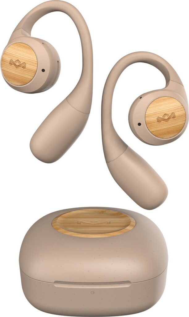 House of Marley Liberate Open Draadloze Oordopjes – Bluetooth 5.3 – Open Ear – Sport Oortjes – 20 uur Speeltijd - Zweetbestendig en Waterbestendig - USB C - Gemaakt van Duurzame Materialen - Cream